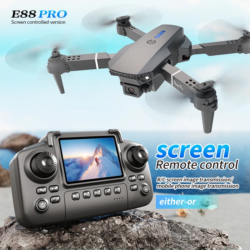 Drone Ae Rc - Drone professionale E88 PRO con schermo