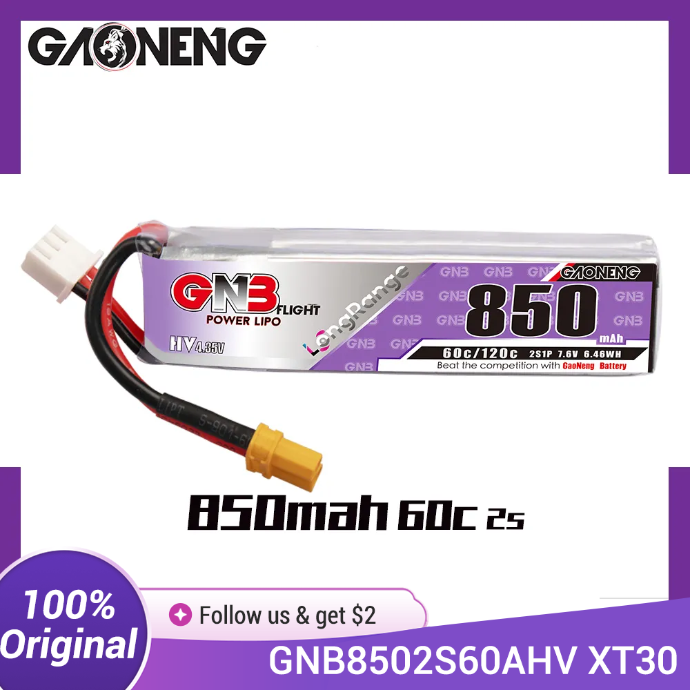 Drone Rc Race - GAONENG GNB LiPo Batteria 850mAh 2S