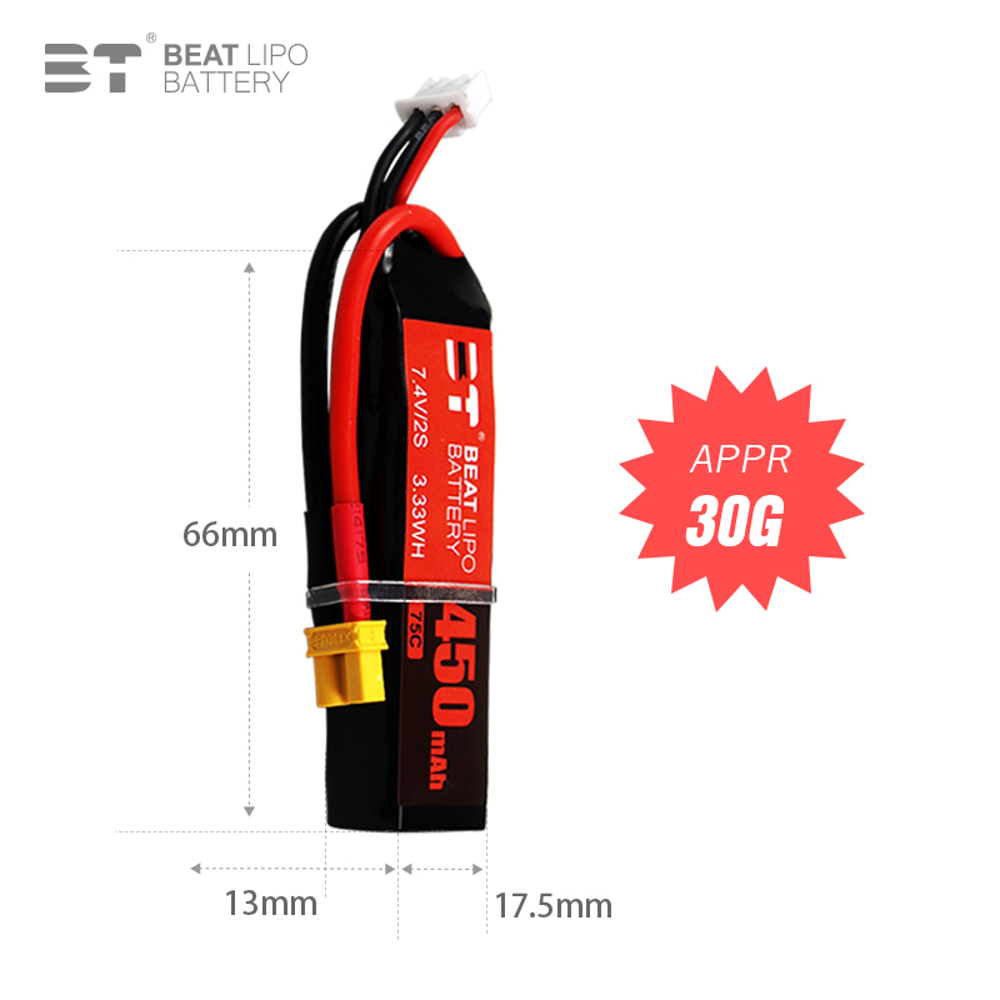 BEAT 2S 7.4V 450mAh 75C Batter - Drone Rc Race recensione e prezzo