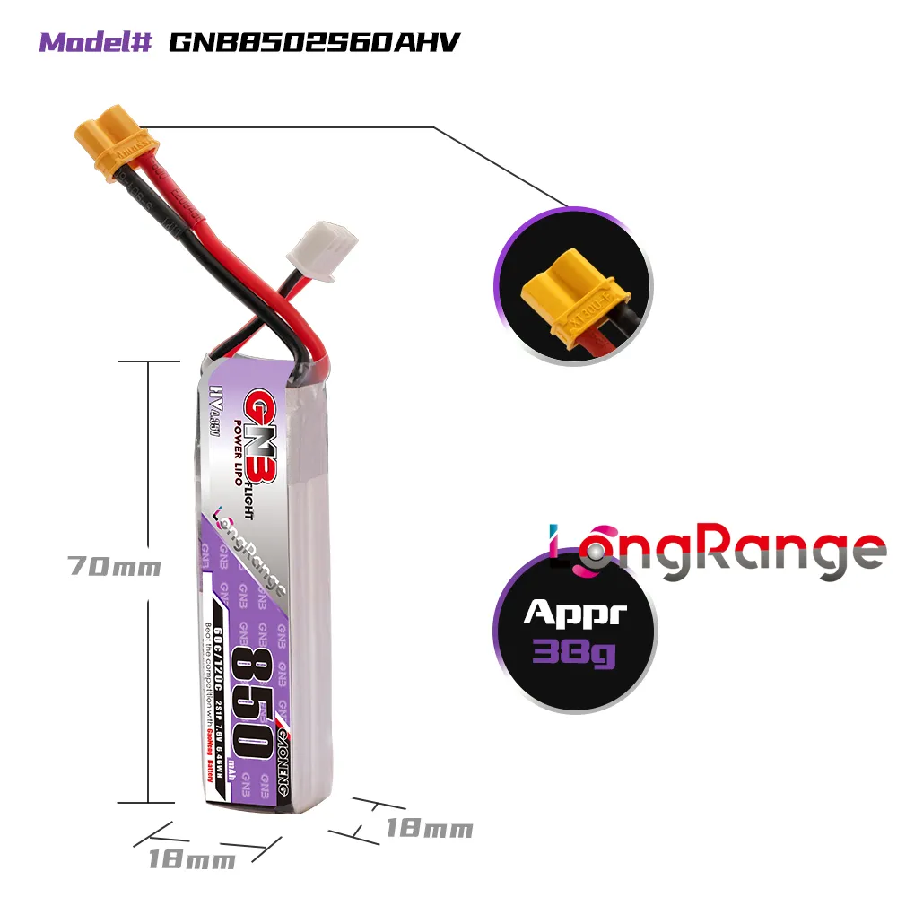 GAONENG GNB LiPo Batteria 850m - Drone Rc Race recensione e prezzo