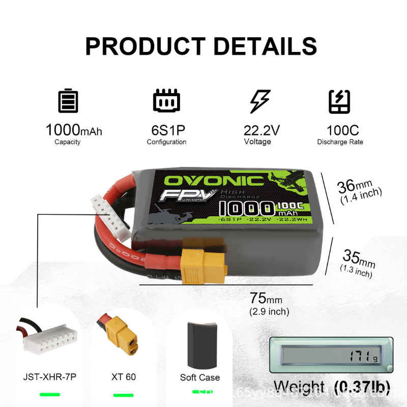 2 Pezzi Batteria LiPo OVONIC 1 - Drone Rc Race recensione e prezzo