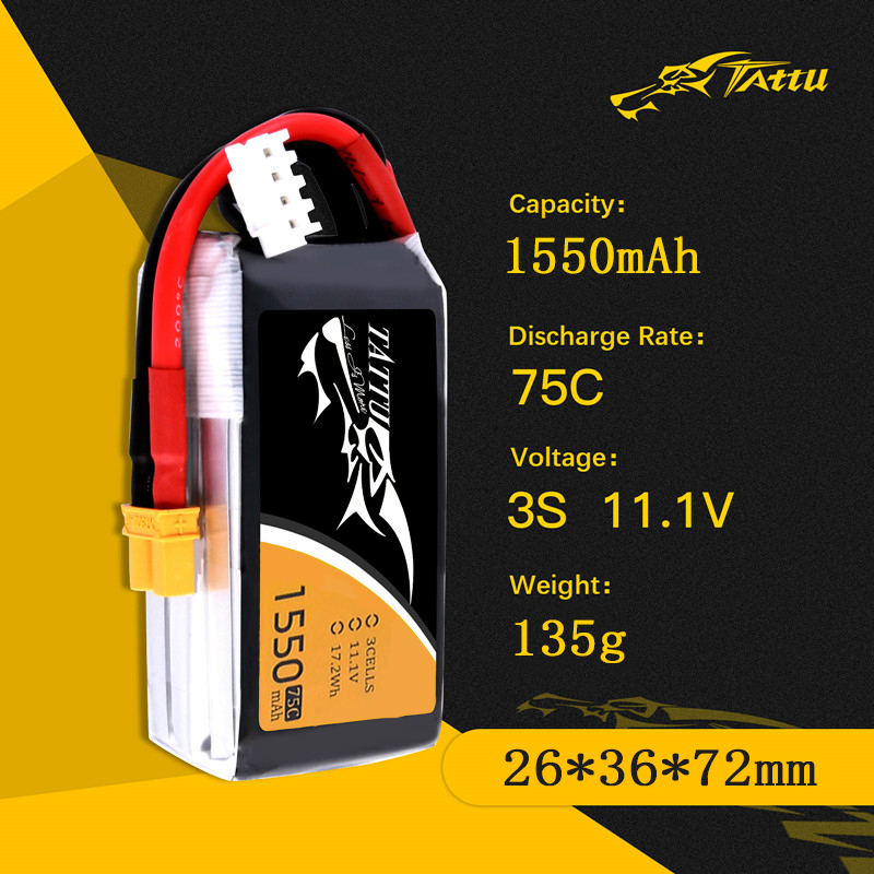 Batteria TATTU 3S 11.1V 1550mA - Drone Rc Race recensione e prezzo
